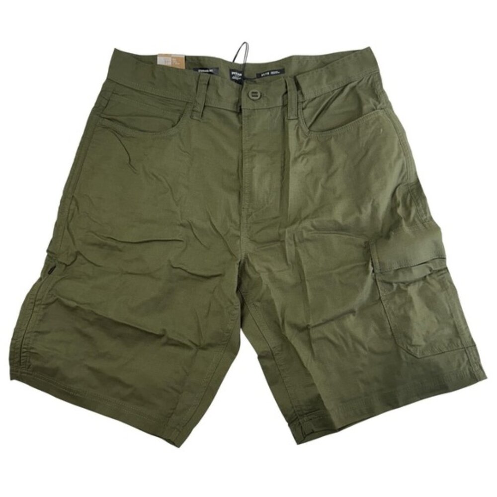 prAna Double Peak Shorts Mens 31 Green Cargo Standard Fit UPF 50 Hiking Outdoor